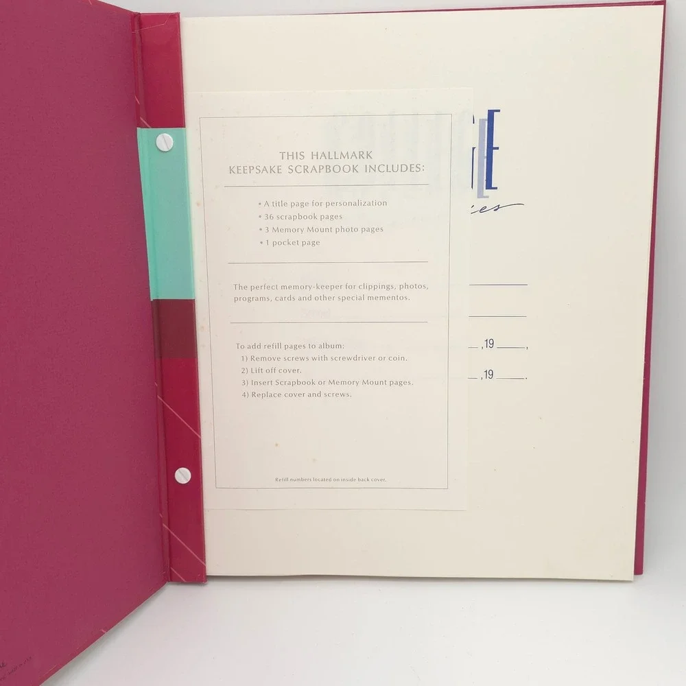 Hallmark College Memories Scrapbook Vintage 1986 Pink 80s Retro Nostalgia USA